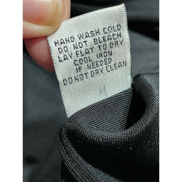 VTG Y2K Cache Dress Small Snakeskin Belt Dolman Sleeve Bubble Hem Black LBD - Picture 11 of 13